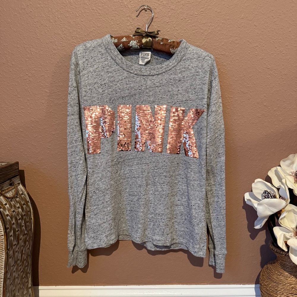 PINK Victoria's Secret Bronze “Pink”Gray Top